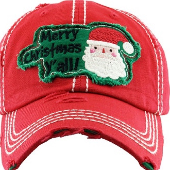 MERRY CHRISTMAS Y'ALL WASHED VINTAGE BALLCAP - Picture 9 of 12